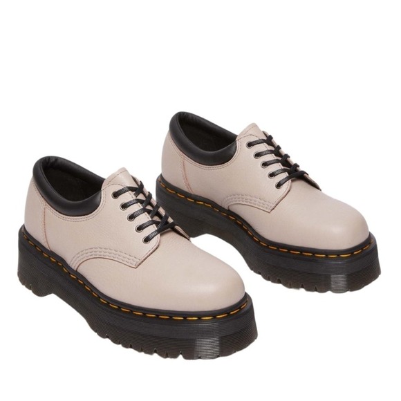 Dr Martens 8053 Quad Platform Oxford Shoes Pale Pink Leather Women US 7 NEW - Picture 7 of 11